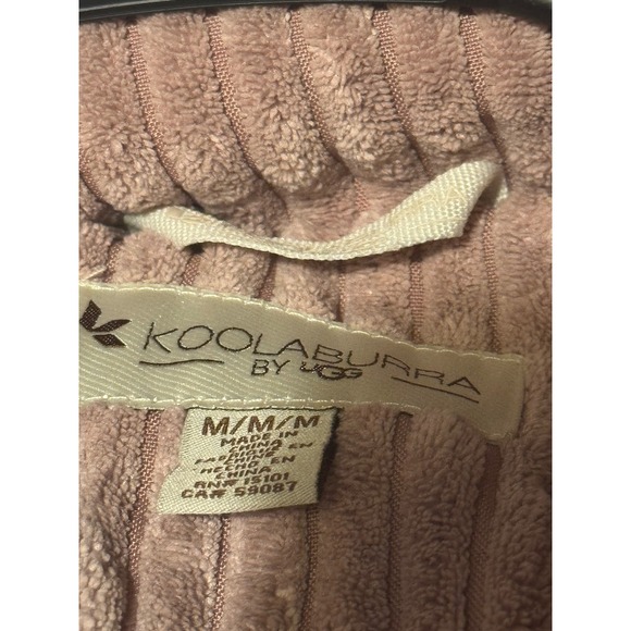 Koolaburra by Ugg Plush Pinkish Mauve Corduroy Puffer Coat W Med ZipUp Wide Wale - Picture 11 of 13